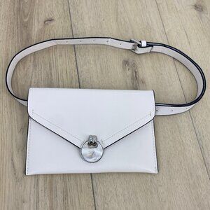 Zara Ecru Envelope Belt Bag With Mother Of Pearl Detail